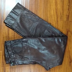 J. Palo Collection Vintage High Rise Chocolate Genuine Leather Pants